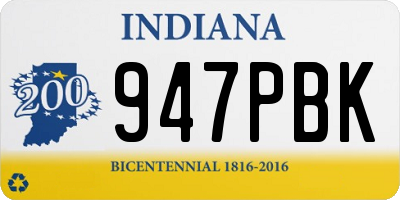 IN license plate 947PBK