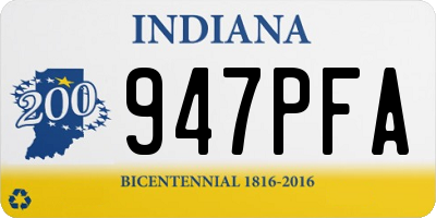 IN license plate 947PFA