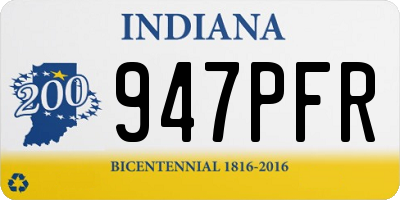 IN license plate 947PFR