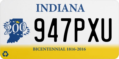 IN license plate 947PXU