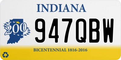 IN license plate 947QBW