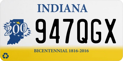 IN license plate 947QGX