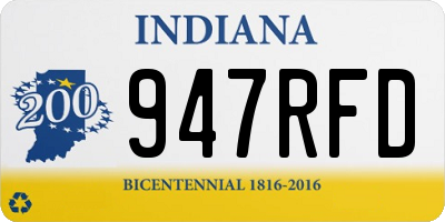 IN license plate 947RFD
