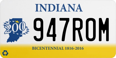 IN license plate 947ROM