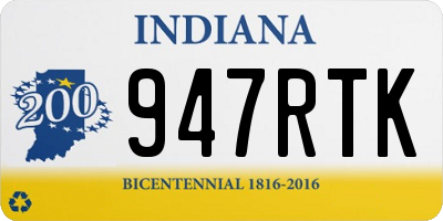 IN license plate 947RTK