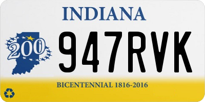 IN license plate 947RVK