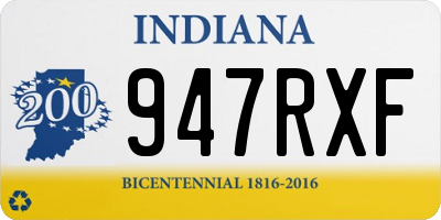 IN license plate 947RXF