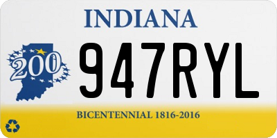 IN license plate 947RYL
