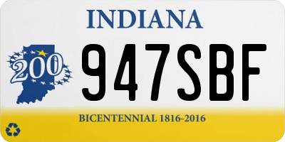 IN license plate 947SBF
