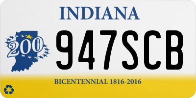 IN license plate 947SCB