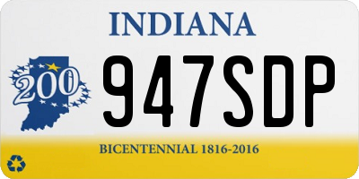 IN license plate 947SDP