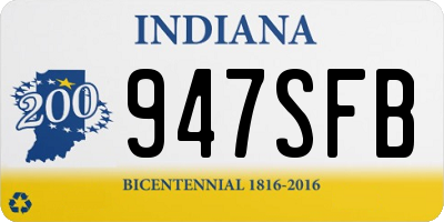 IN license plate 947SFB