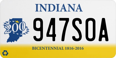 IN license plate 947SOA