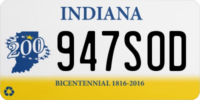 IN license plate 947SOD