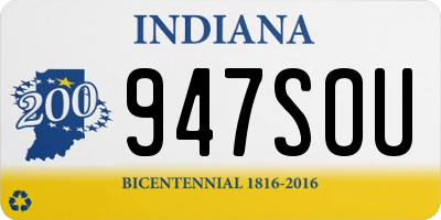 IN license plate 947SOU