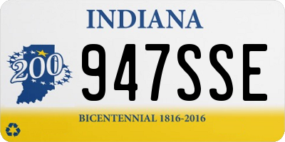 IN license plate 947SSE