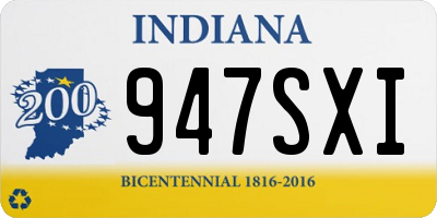 IN license plate 947SXI
