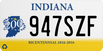 IN license plate 947SZF
