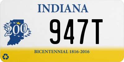 IN license plate 947T