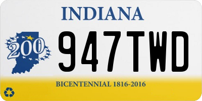 IN license plate 947TWD