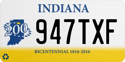 IN license plate 947TXF