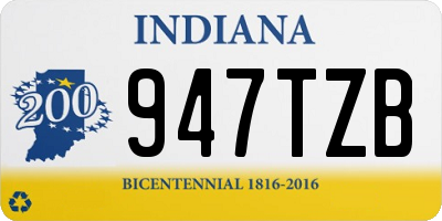 IN license plate 947TZB