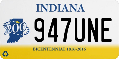 IN license plate 947UNE