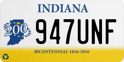 IN license plate 947UNF