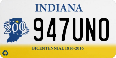 IN license plate 947UNO