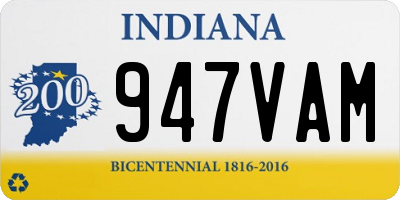IN license plate 947VAM