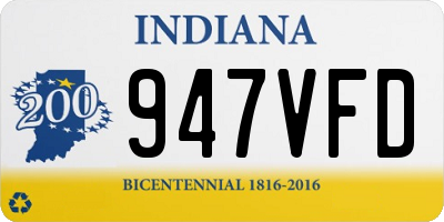 IN license plate 947VFD