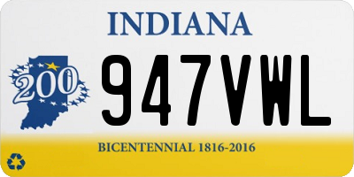 IN license plate 947VWL