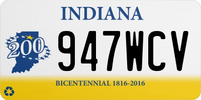 IN license plate 947WCV