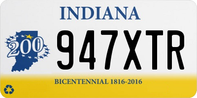 IN license plate 947XTR