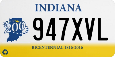 IN license plate 947XVL