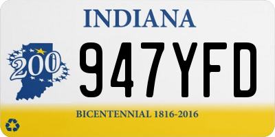 IN license plate 947YFD