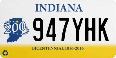 IN license plate 947YHK