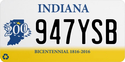 IN license plate 947YSB