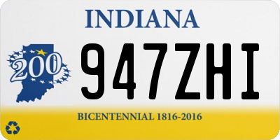 IN license plate 947ZHI