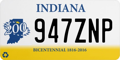 IN license plate 947ZNP