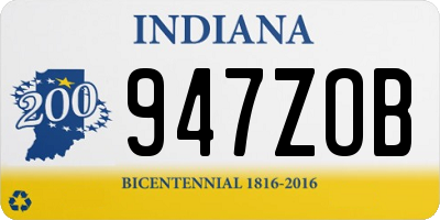 IN license plate 947ZOB