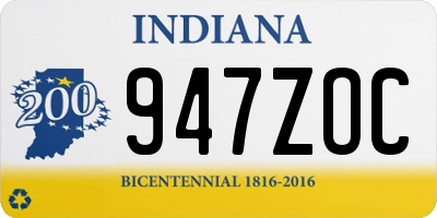 IN license plate 947ZOC