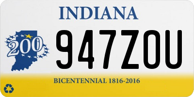IN license plate 947ZOU
