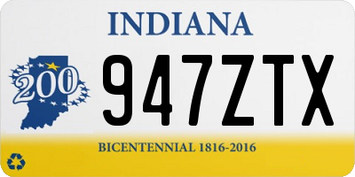 IN license plate 947ZTX