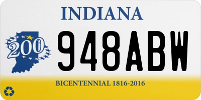 IN license plate 948ABW