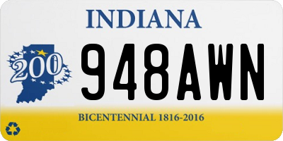 IN license plate 948AWN