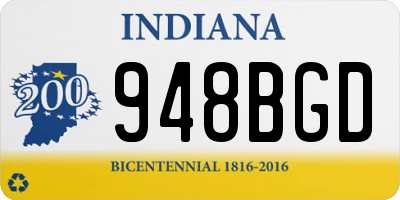 IN license plate 948BGD