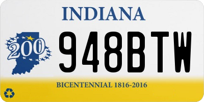 IN license plate 948BTW
