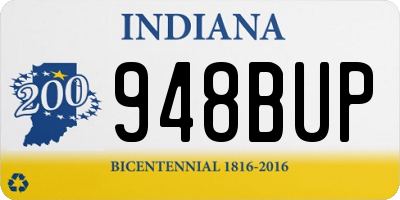 IN license plate 948BUP