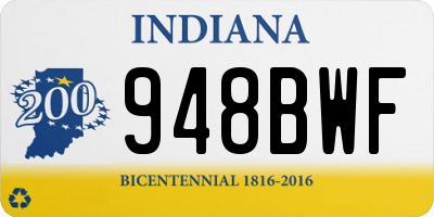 IN license plate 948BWF
